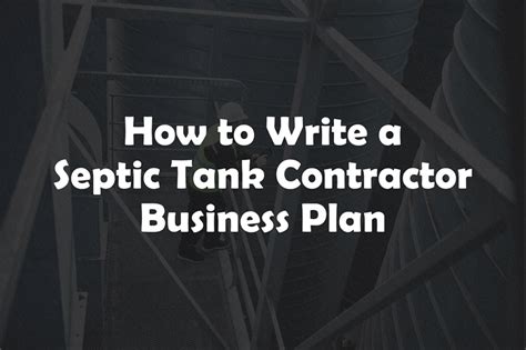 Septic Tank Contractor Business Plan
